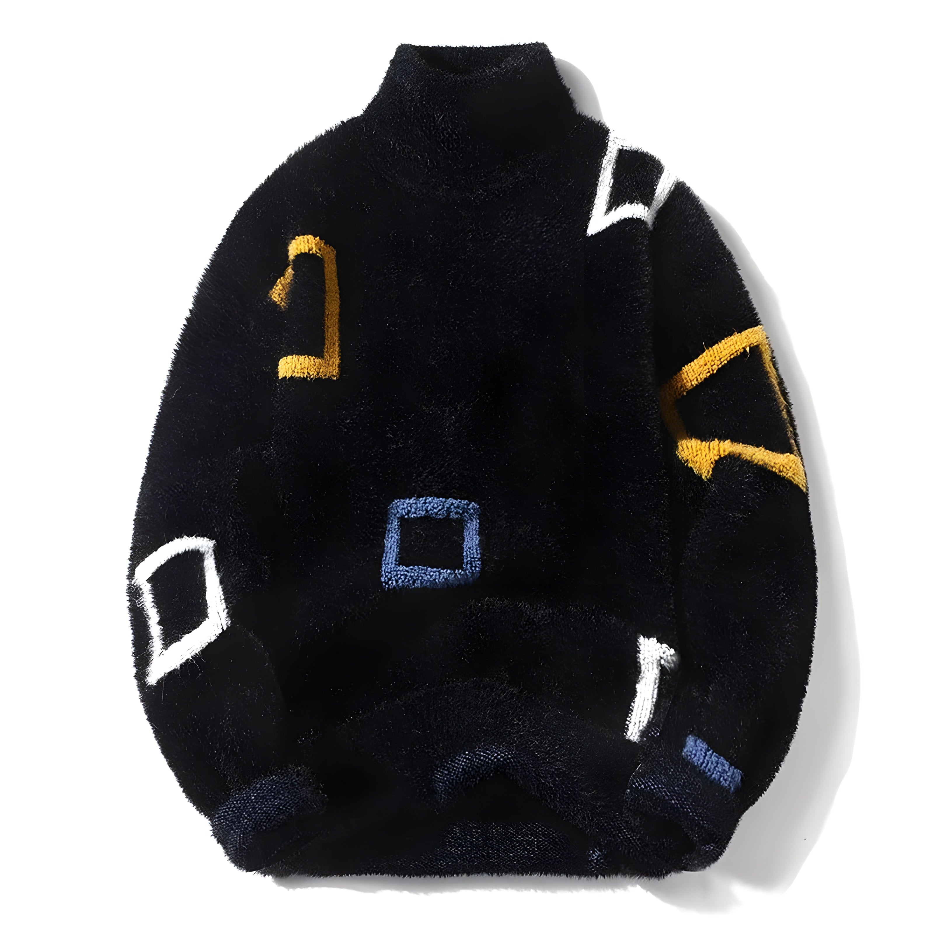 ABSTRACT SHAPE TURTLENECK SWEATER