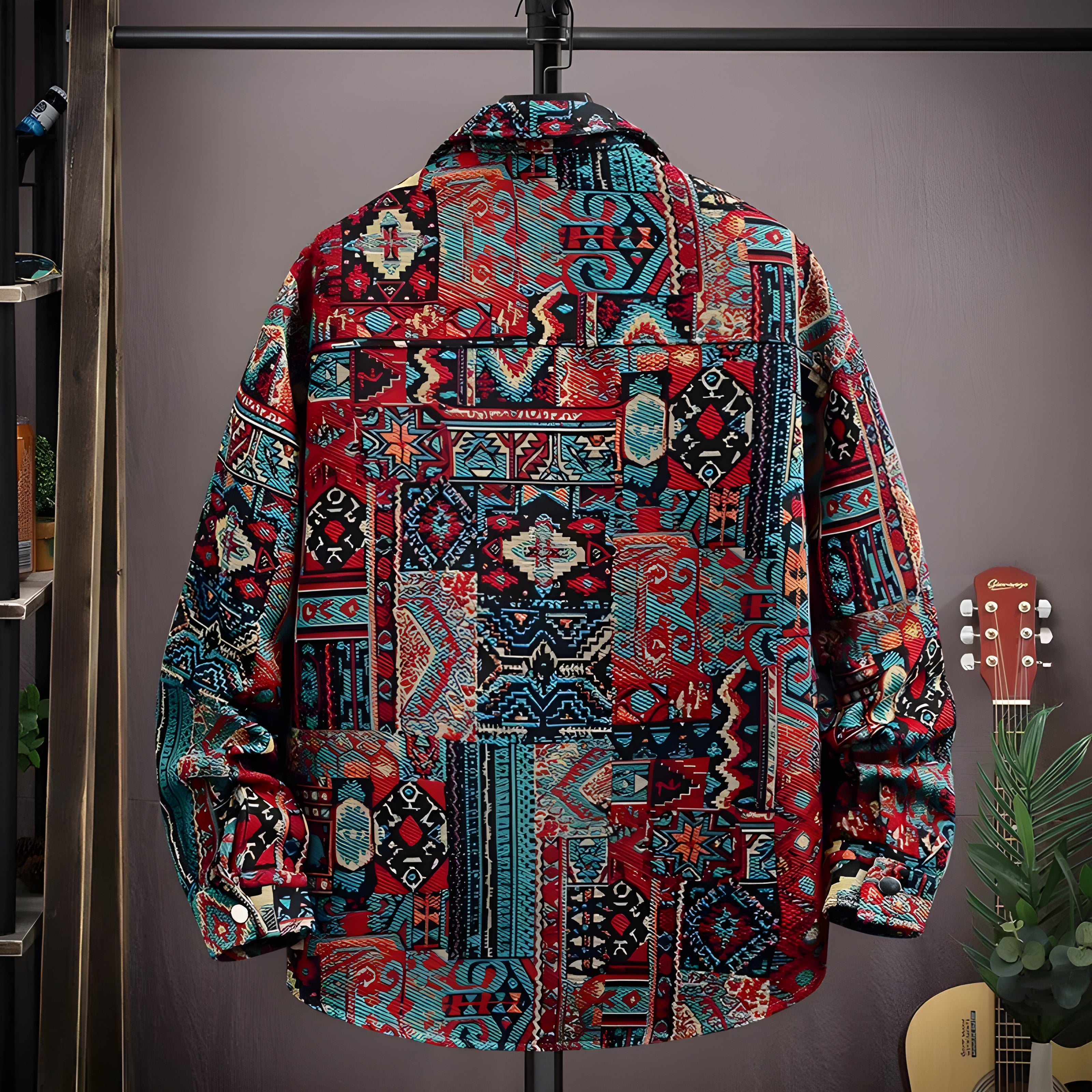 RETRO PATCHWORK PRINT JACKET