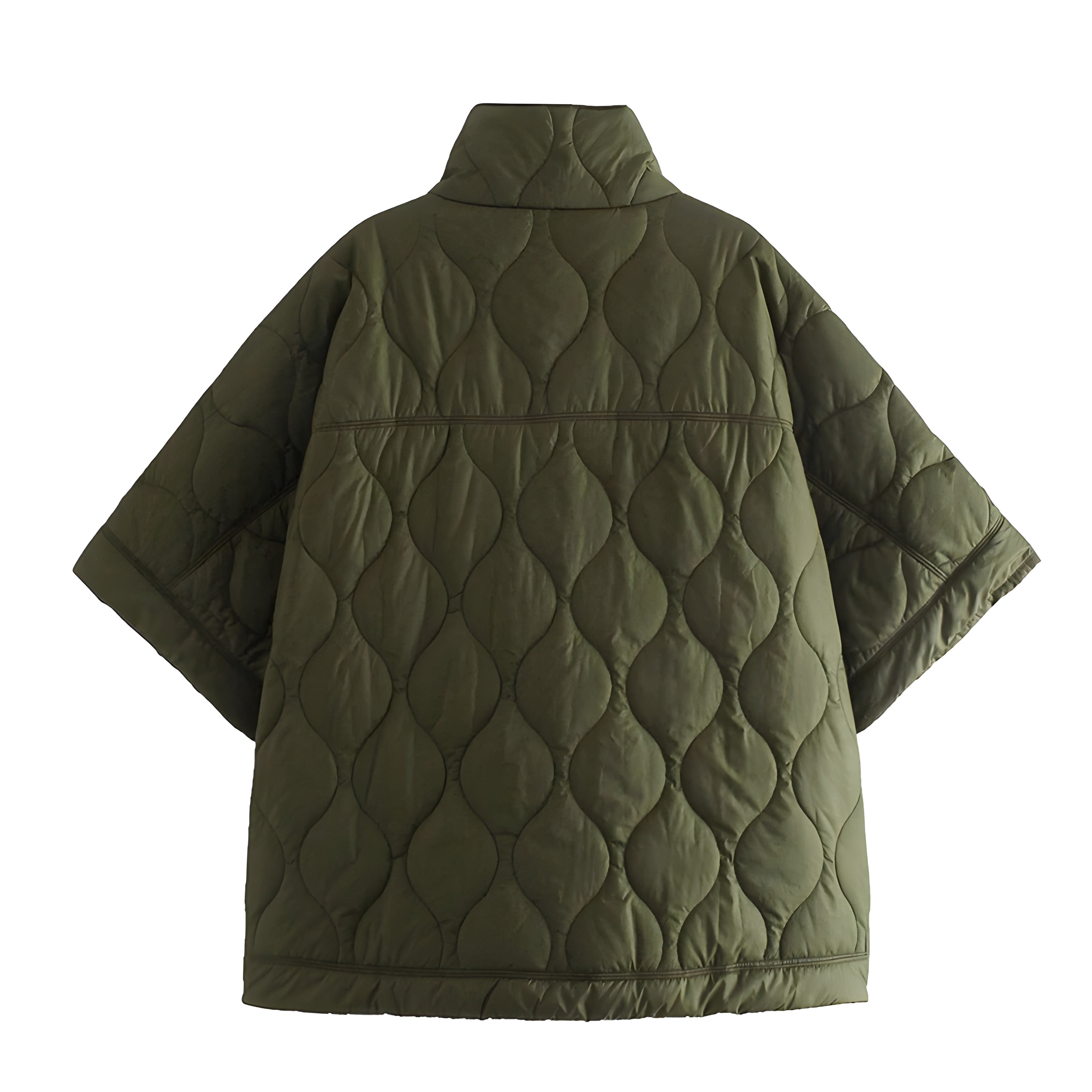 QUILTED OVERSIZED PONCHO JACKET