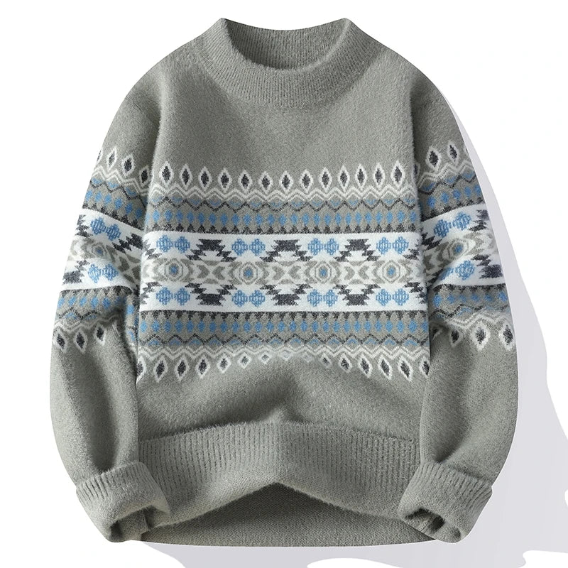 NORDIC PATTERN KNIT SWEATER