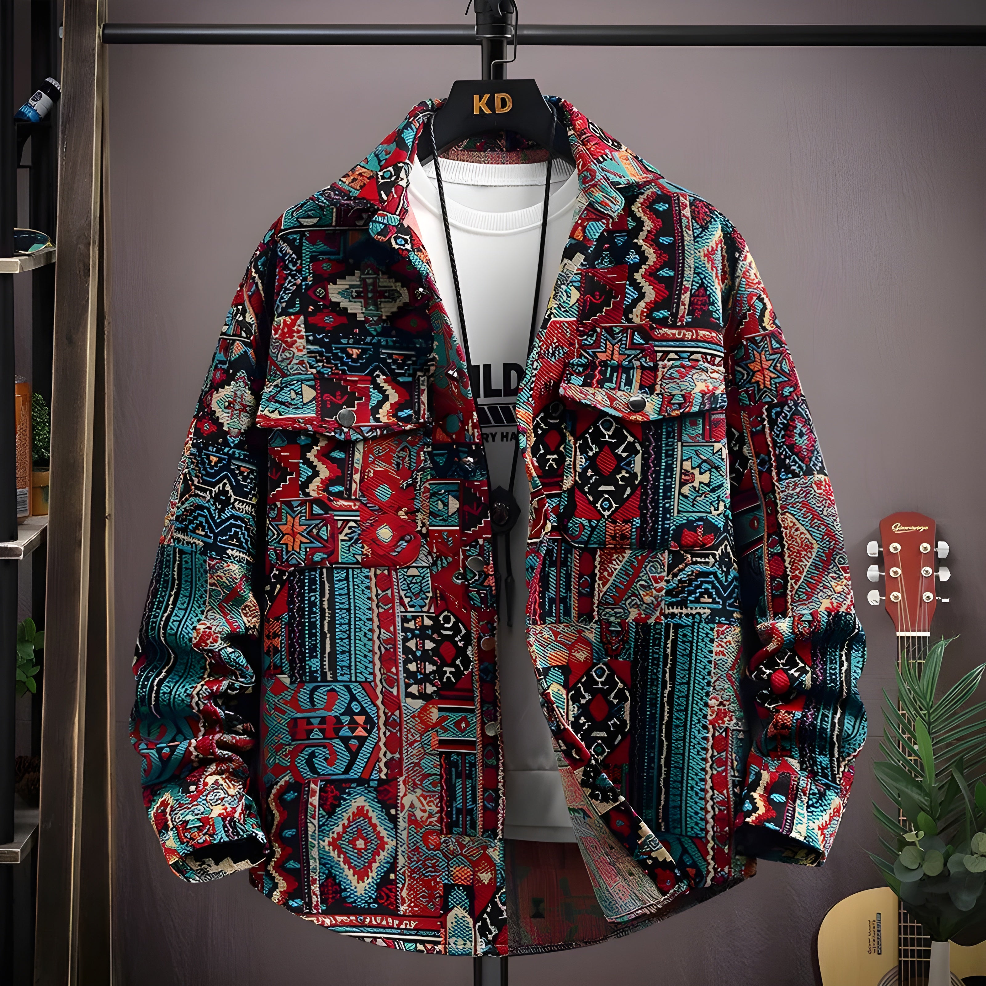 RETRO PATCHWORK PRINT JACKET