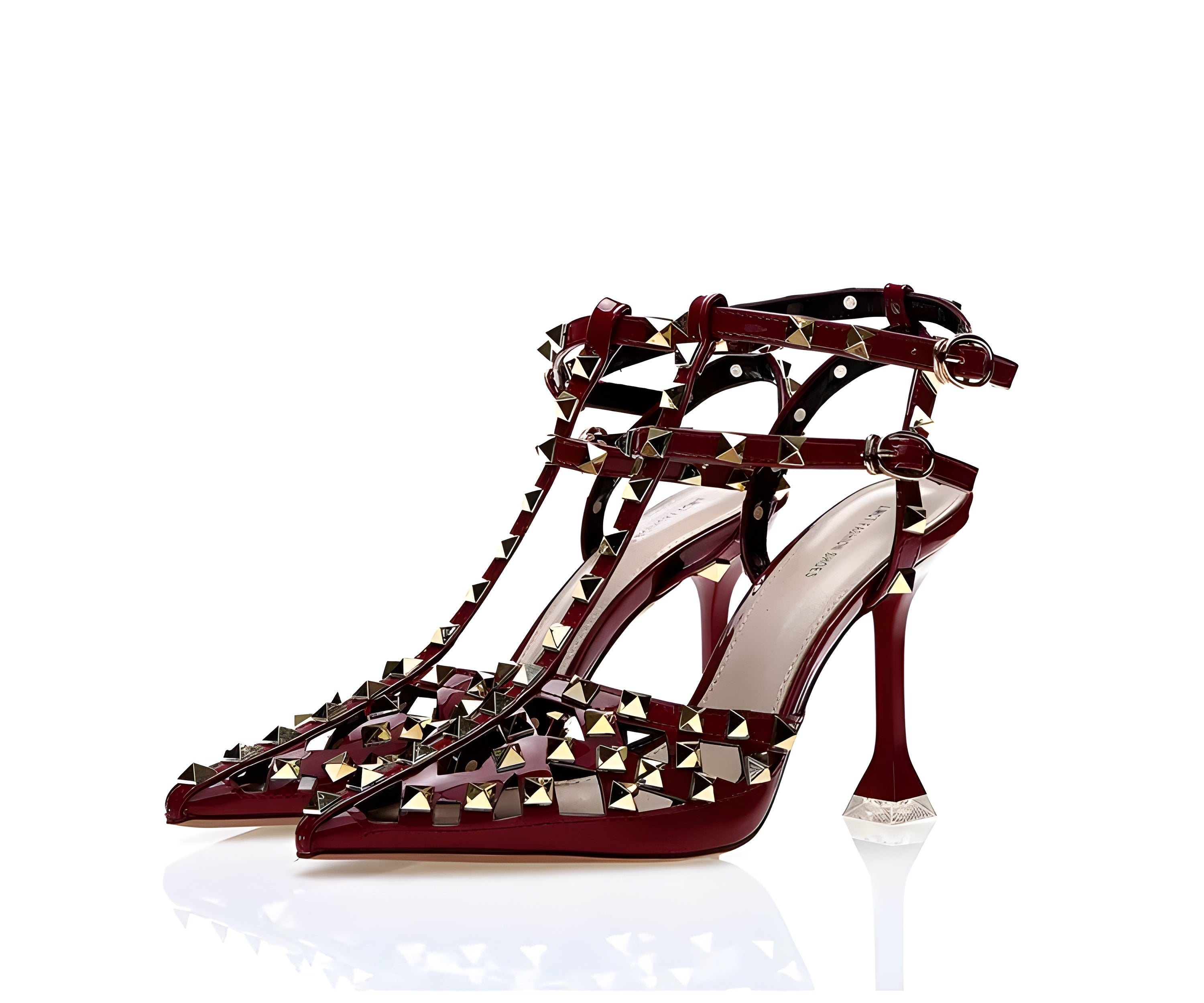 LIORA PATENT LEATHER STILETTO SANDALS