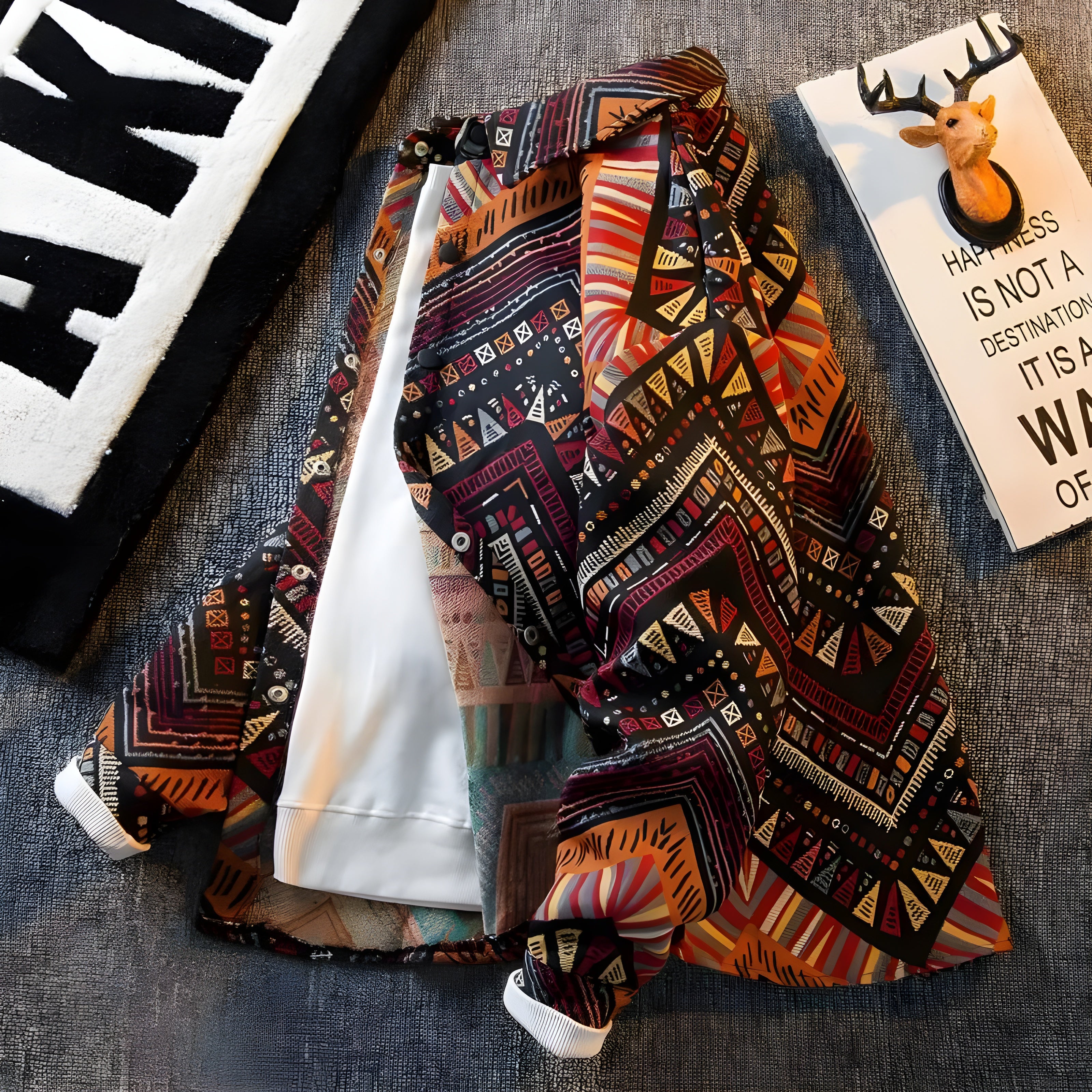 BOHO CHEVRON PRINT JACKET