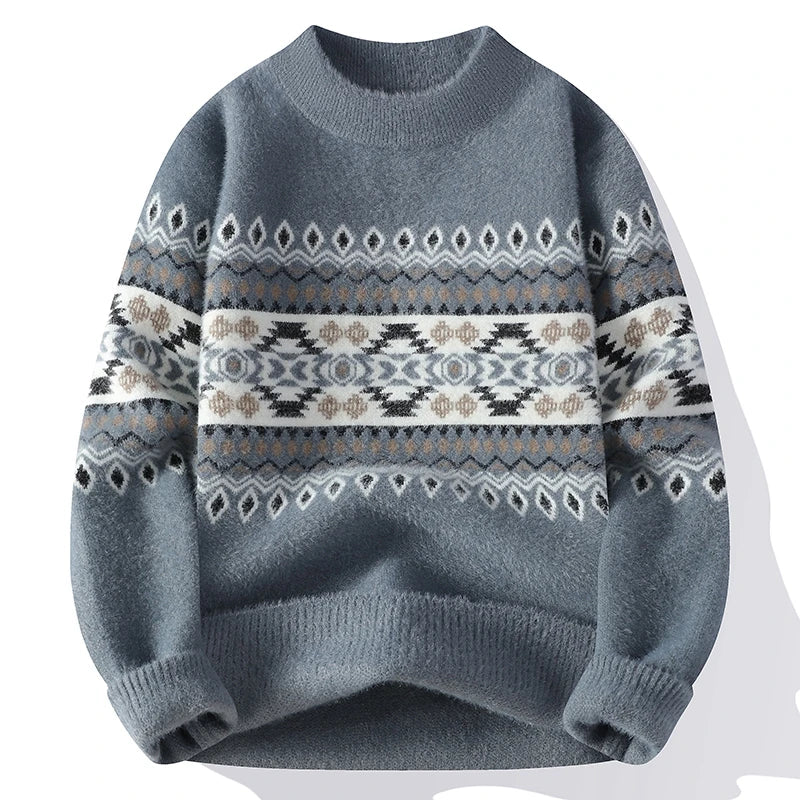NORDIC PATTERN KNIT SWEATER