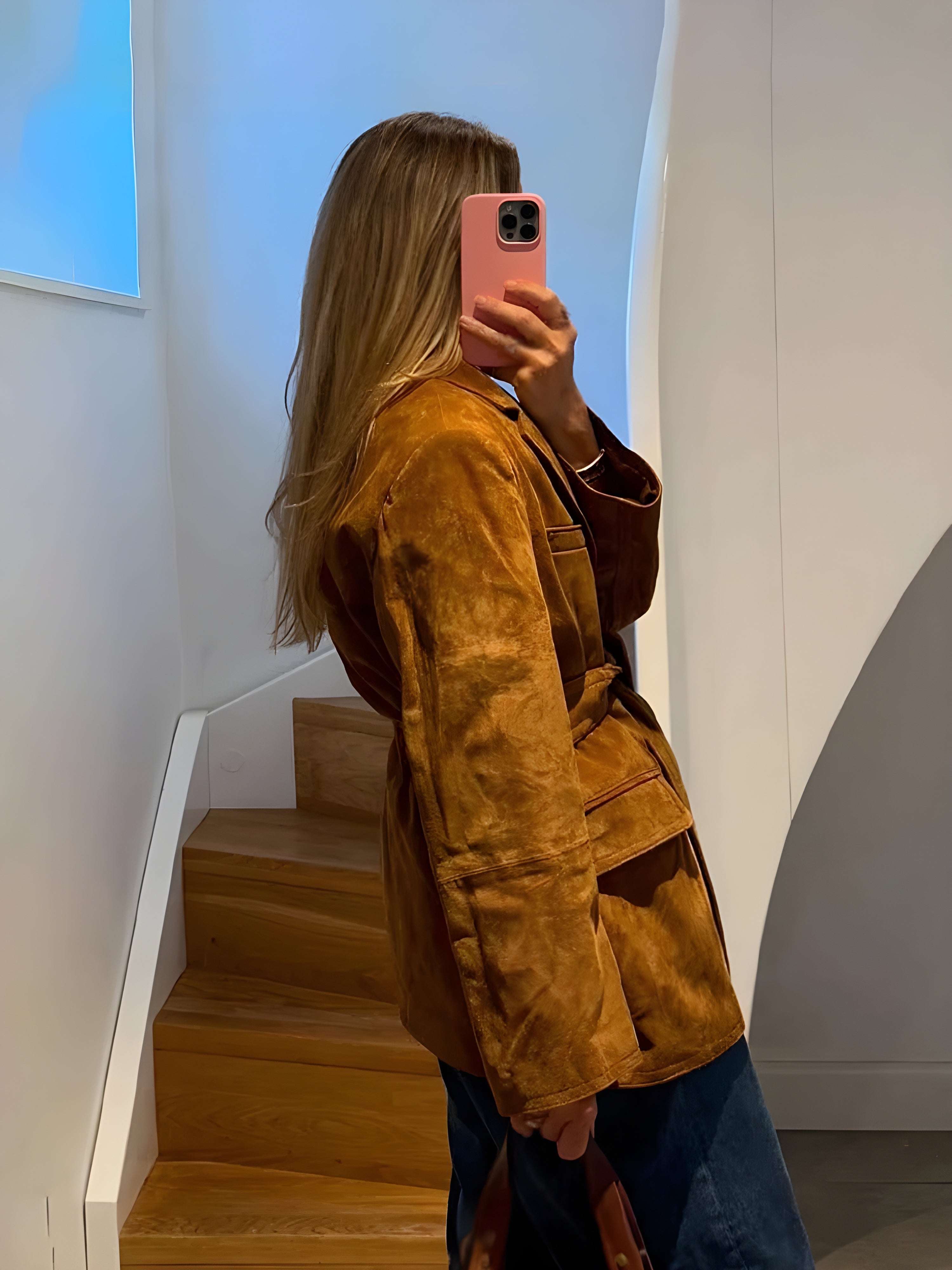 BROWN SUEDE BLAZER JACKET