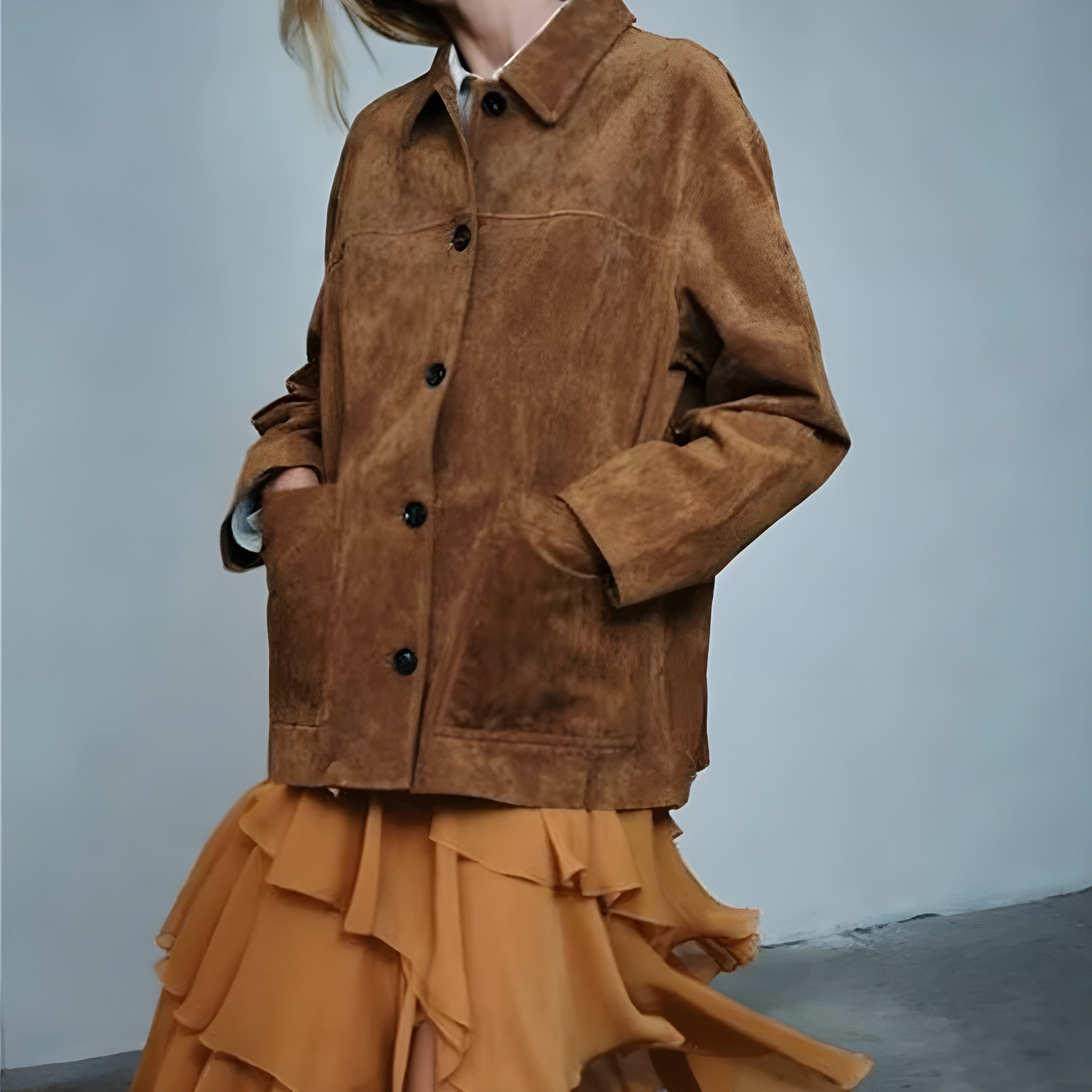 VINTAGE SUEDE BUTTON JACKET