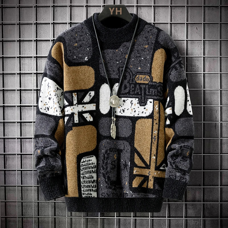 RETRO GRAPHIC KNIT SWEATER