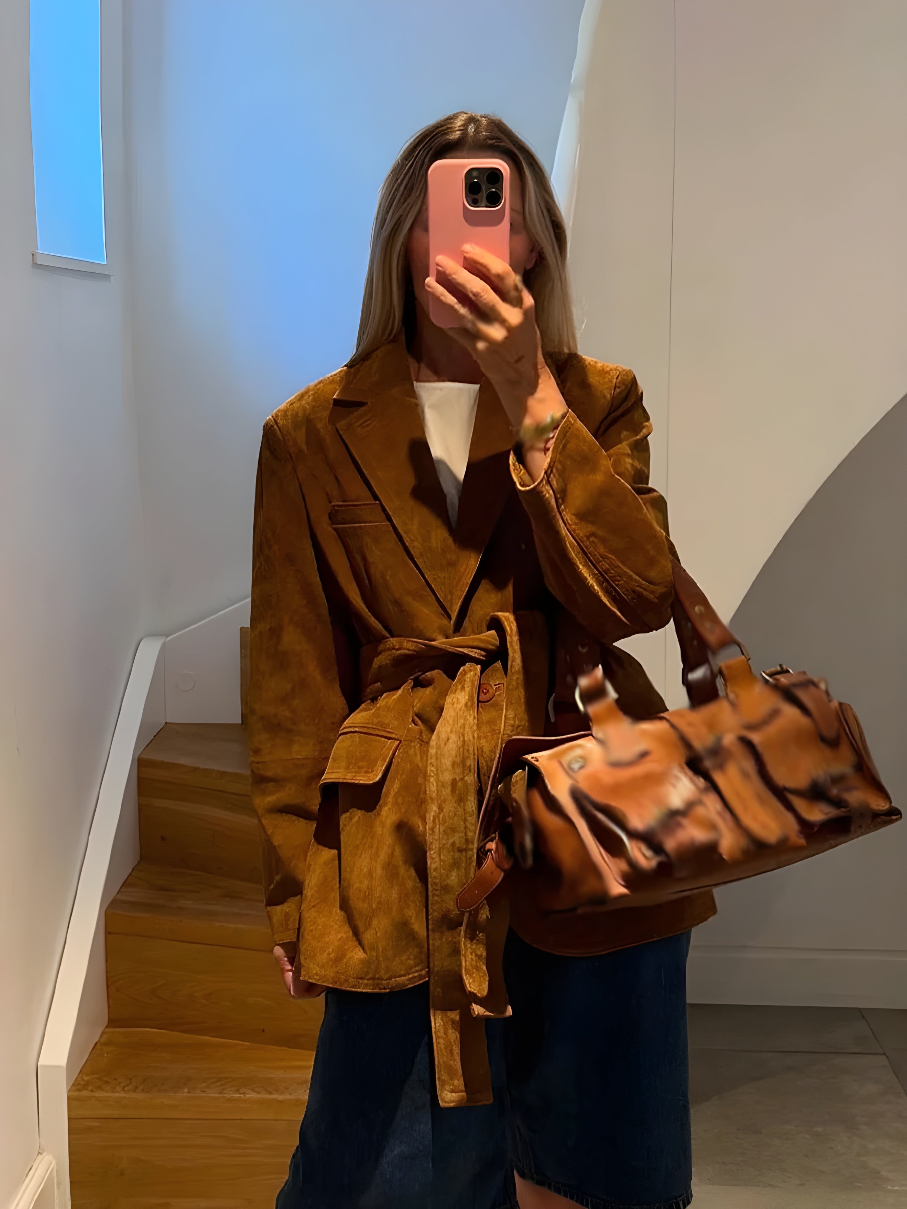BROWN SUEDE BLAZER JACKET