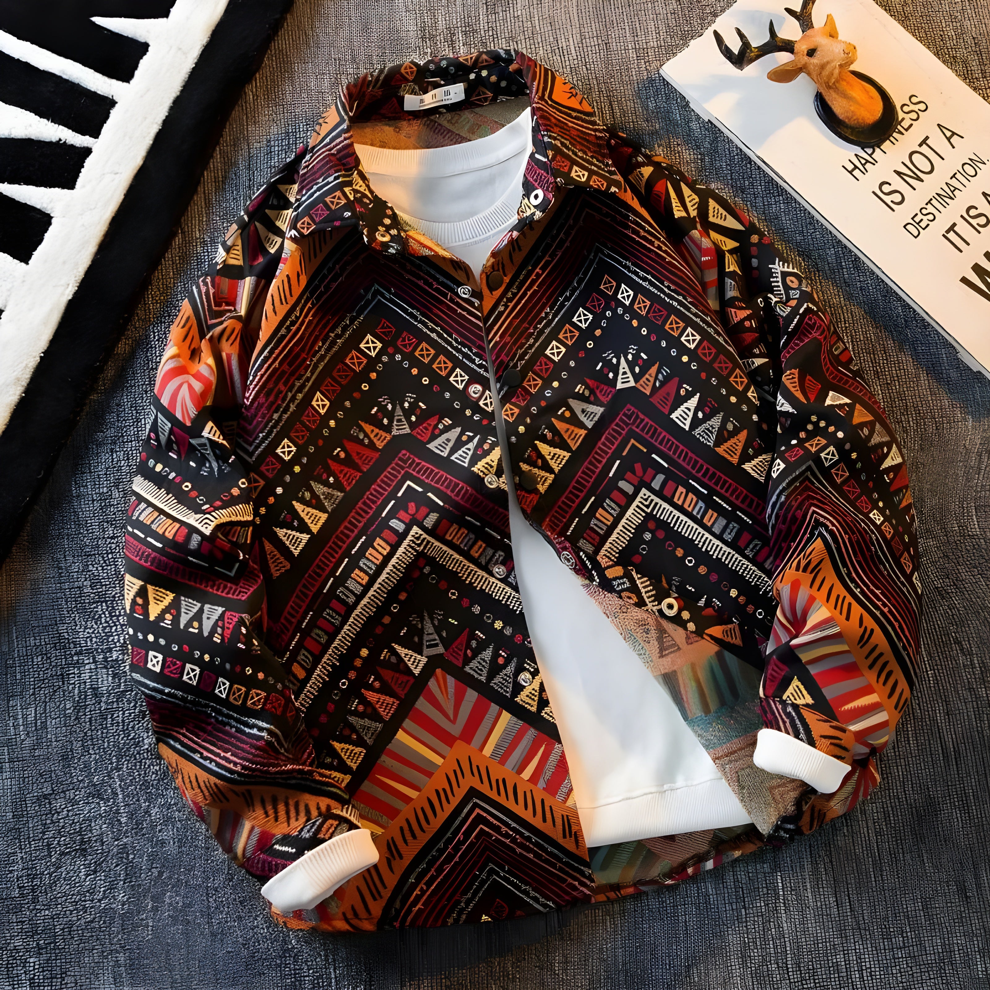BOHO CHEVRON PRINT JACKET