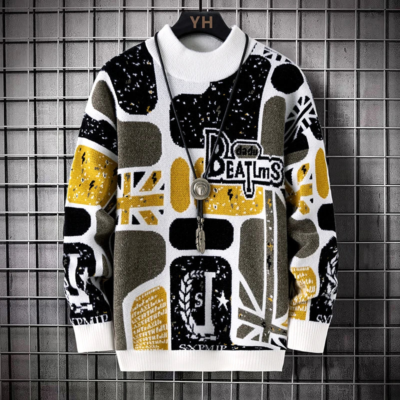 RETRO GRAPHIC KNIT SWEATER